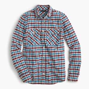 J Crew Boyfriend Crimson Petal Plaid Flannel 00